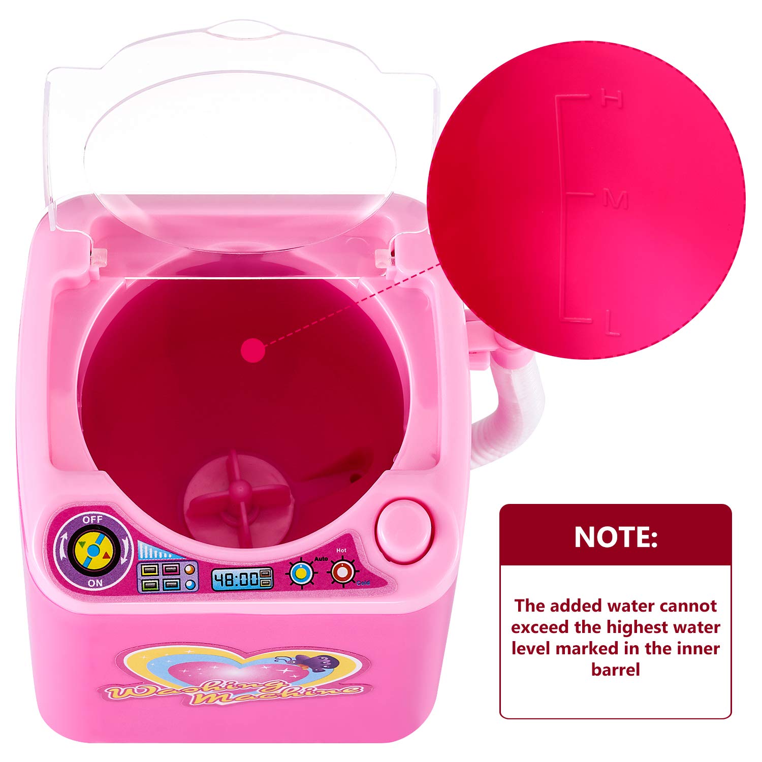 Mini Makeup Brush Cleaner Device Plastic Electric Automatic Washing Machine Sponge Cleaning Toy for Girls Ladies: Beauty