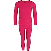 Fruit of the Loom Girl's Waffle Weave Top and Bottom Thermal Long Underwear Fuchsia