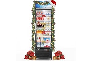 MOJGAR 14.8 Cu Ft ETL & DOE Certified Commercial Merchandiser Refrigerator for Beverage,Glass Door Upright Display Fridge with Front LED Light,Large Freestanding Business Cooler for Shop,Restaurant,etc