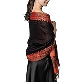 Achillea Elegant Reversible Paisley Border Pashmina Shawl Wrap Scarf