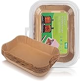 [3-Size] Air Fryer Disposable Paper Liner Rectangle Compatible with Ninja foodi Dual Air Fryers Toaster Oven, Non-stick Parchment Paper Baking Accessories (50Pcs - 8.7 Inch Rectangle)