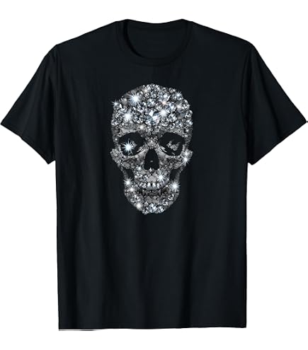 トップス GRANCY Skull Rhinestone Design T-shirt Amazon.com: HZCX FASHION Mens Sparkly Rhinestone Skull Graphic