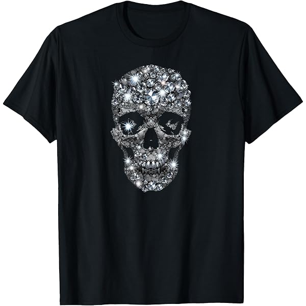 Amazon.com: HZCX FASHION Mens Sparkly Rhinestone Skull Graphic