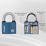 RosewineC Heavy Duty Padlock 50mm Iron Lock with 3 Keys Weatherproof Outdoor view 4