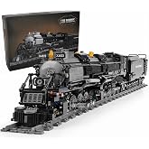 Ruikytech Big Boy Steam Train Building Block Model Toy Set for Adults | Locomotive Articulated Trains Collectible Display Kit with Tracks for Home Office Decoration Display Collection(1608 Pieces)