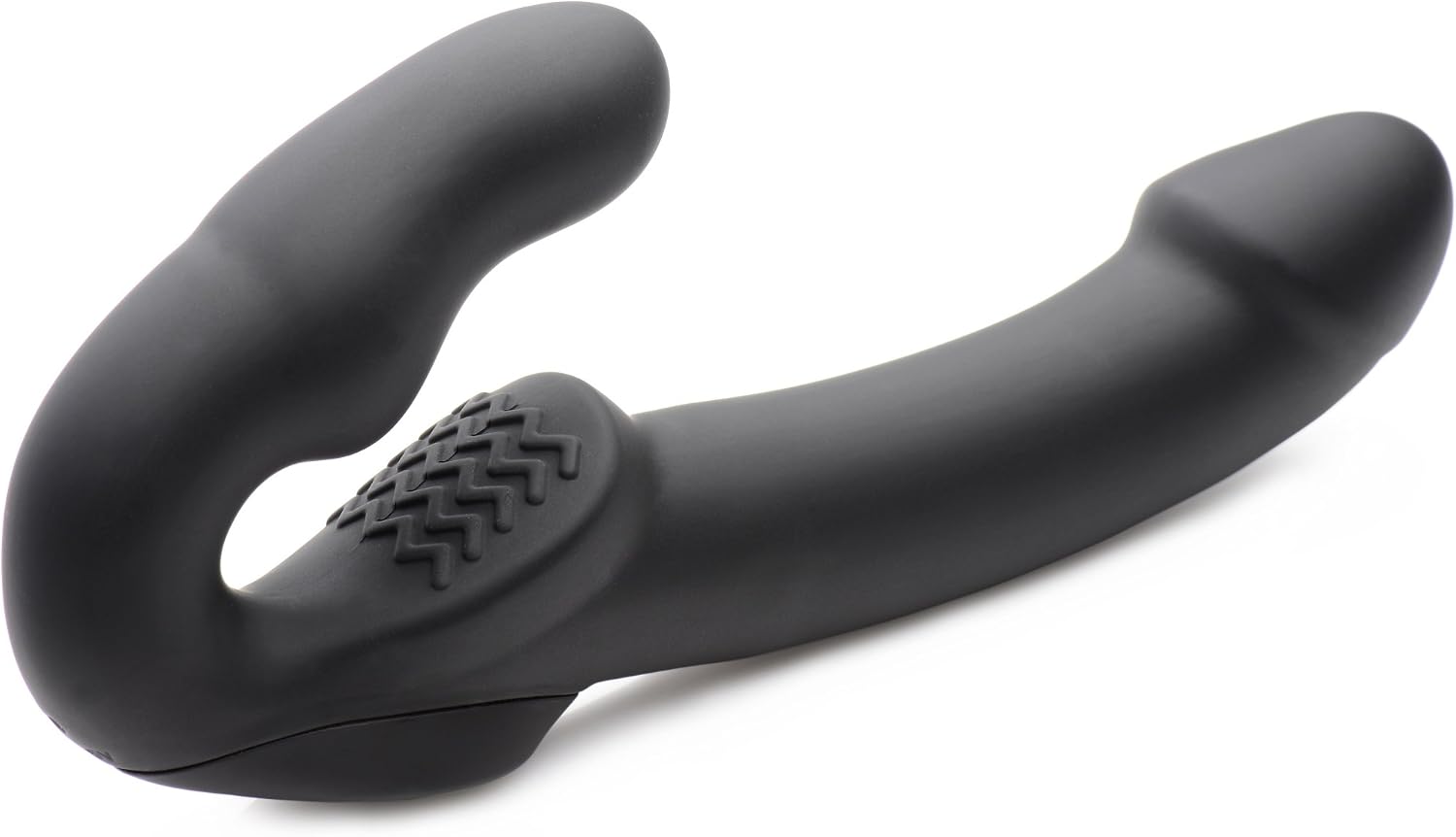 Evoke Rechargeable Vibrating Silicone Strapless Strap On- Black - Image 4