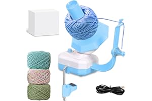 Domigard Yarn Winder,Electric Yarn Ball Winders,10oz Large Automatic Winder for Crocheting and Knitting,The Helper for Knitting Enthusiast (Blue)