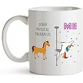 YouNique Designs Physical Therapy Coffee Cup, 11 Ounces, White, Unicorn Mug for Physical Therapist (White)