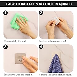 Budding Joy Adhesive Hooks Heavy Duty Stick on Wall