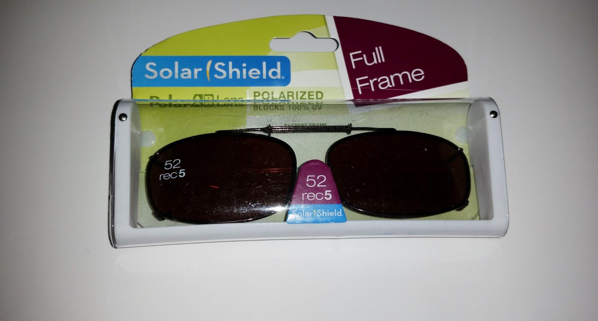 52 Rec 5 Solar Shield Polarized Full Frame Driving Lenses Clip-on Sunglasses