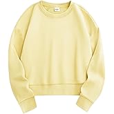 Stelle Cropped Sweatshirts for Women Cotton Long Sleeve Crop Tops Crewneck Pullover Oversized Sweater