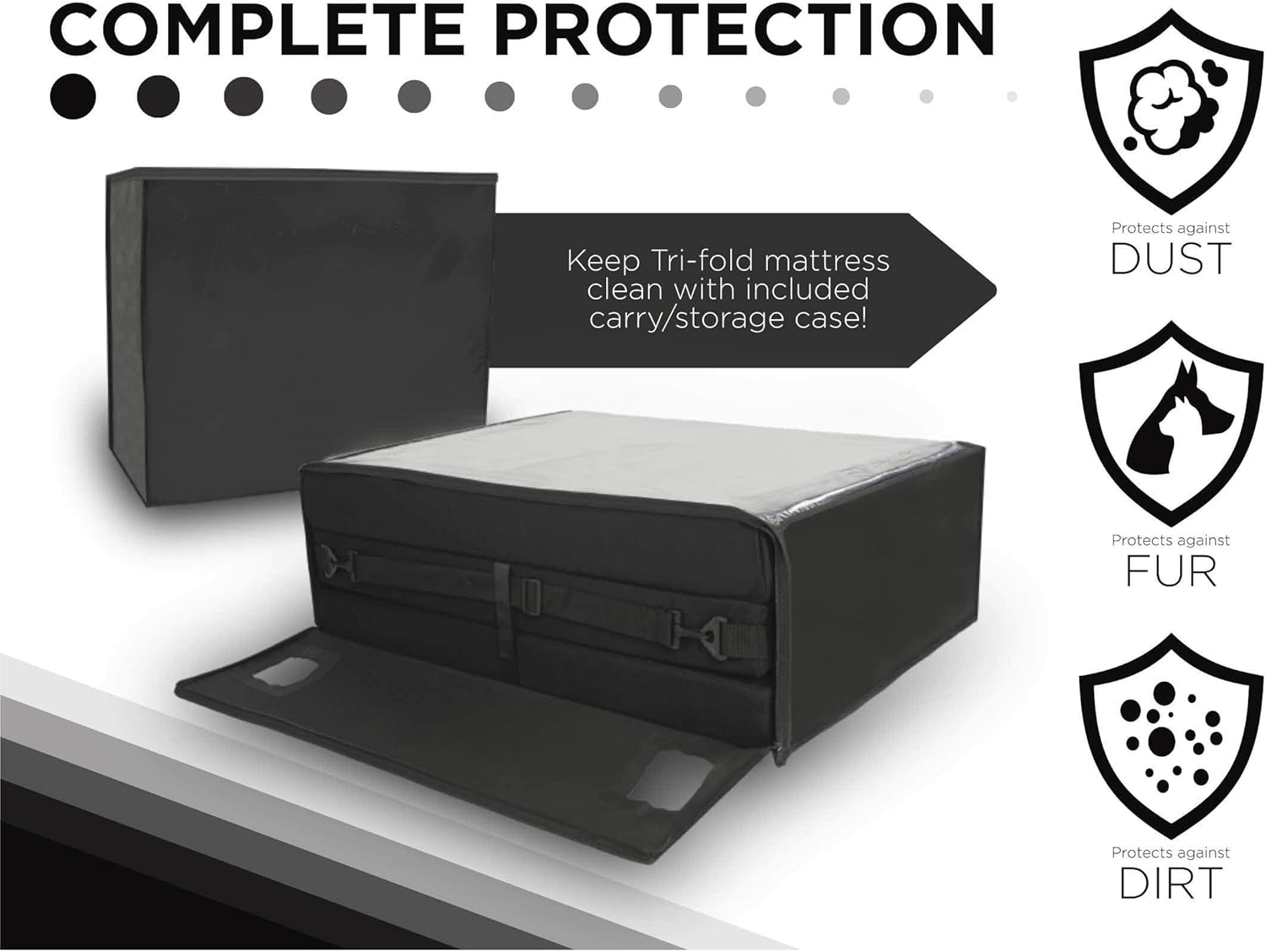 American Furniture Alliance Jr Twin Black Trifold Mattress, Mesh/Poly: Furniture & Decor