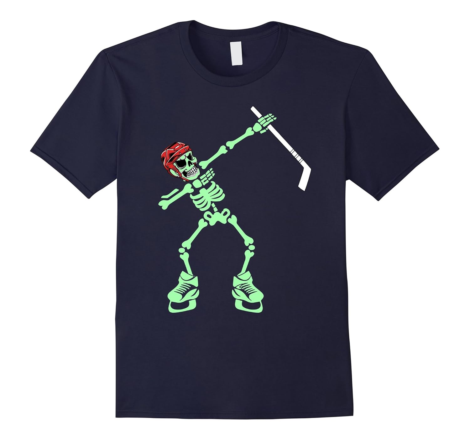 Hockey Skeleton Dabbing Halloween Dab Dance T-Shirt-ANZ