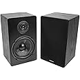 Rockville 2 RockShelf 68B 400w Black 6.5" Home Theater Bookshelf Speakers/8 Ohm