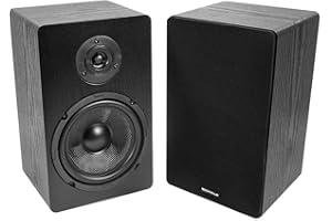 Rockville Pair RockShelf 68B V2 400W Black 6.5" Home Bookshelf Speakers, 8 Ohm, Kevlar Woofers, Silk Dome Tweeters, Wall-Mountable, for Home Theater and Stereo Systems