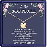 Gnamy Softball Initial A-Z Necklaces for Women Girls, 14K Gold Plated Letter Disc Pendant Necklace Dainty Valentines Birthday Jewelry Gifts for Her Teen Girls Team Players Coach
