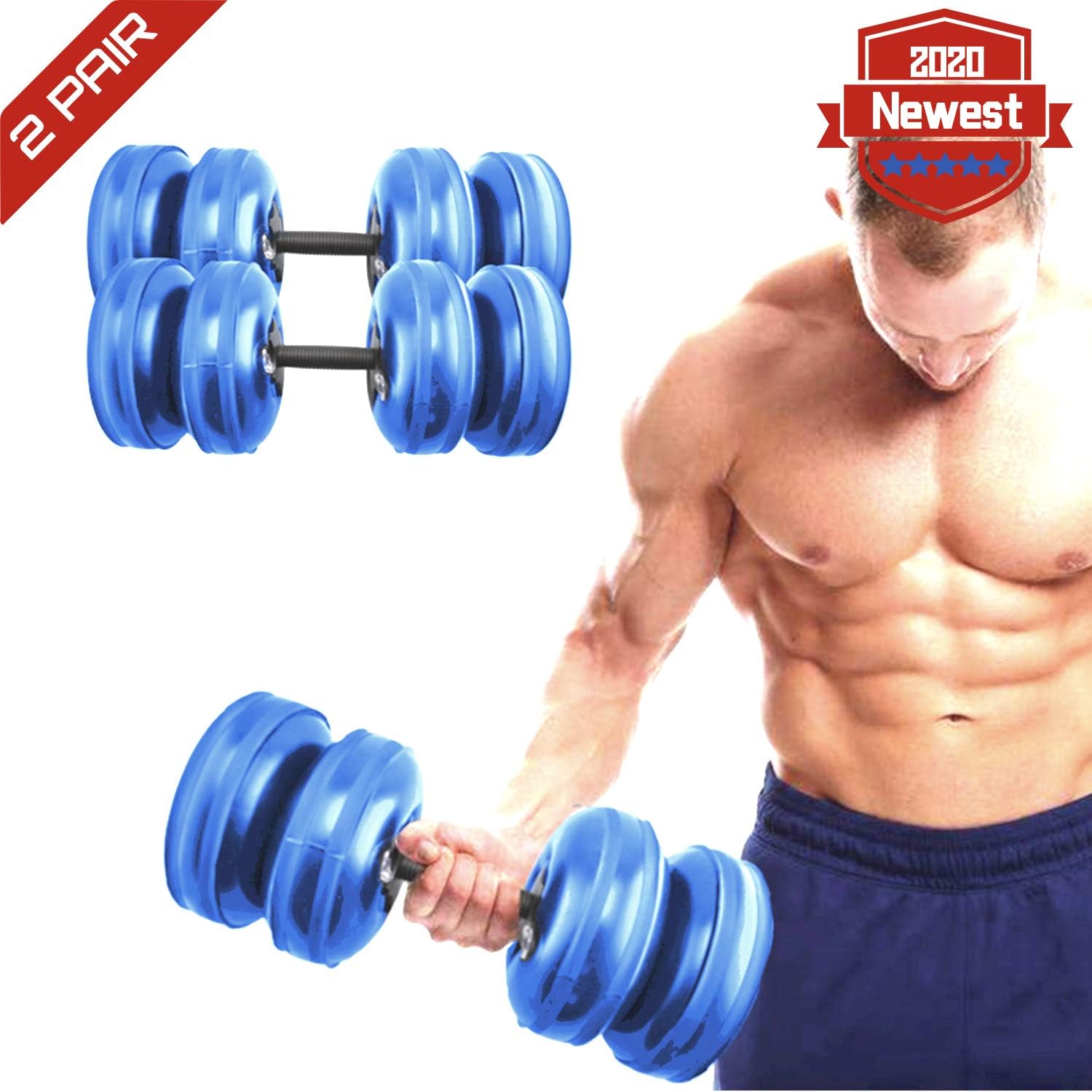 shanchar Adjustable Weights Dumbbells Set，Free Weights Dumbbells Set for Men and Women for Home Gym Work Out Training 10KG/22Lbs (2Pair)