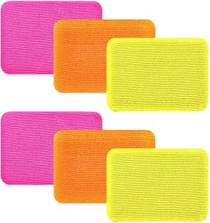 6 Stück Schwämme Mikrofaser Schwämme Küchen Schrubben Spülschwamm Topfreiniger Geschirrschwamm Waschbar Putzschwamm kratzfrei 12 x 8 x 2.5cm