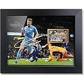 sufenvera Sports Fans Poster - Print Signed Kevin De Bruyne Framed Mini Film Photo Display,Gifts for Soccer Fans on Birthday Christmas 8x6 Inches