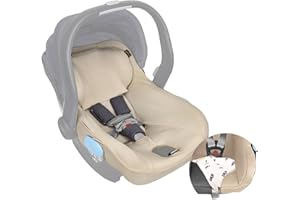 UKJE Protective Car Seat Cover Liner, Compatible with Uppa Baby Mesa, CPSC Compliant Standard, Car Seat Protector, Car Seat Liner for Infant Car Seat, Car Seat Cotton Cover, Washable Cover - Beige