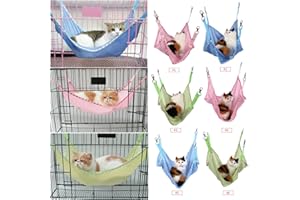 Yosoo Cat Cage Hammock, Comfortable Pet Hanging Bed Breathable Mesh, for Cute Small Pet Cat Dog Animals Sleep Pad (S, Blue)