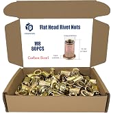M8 x 1.25 Rivet Nuts, 80PCS | Carbon Steel, Zinc Plated