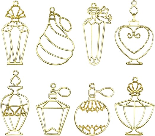 Amazon レジン枠 空枠 Muncvy フレーム パーツ ゴールド 8種16個 セット Uvクラフト 大量 カン付き 香水瓶 美しい セッティング アクセサリーパーツ から枠 ペンダント ハンドメイド 手作り Uvレジン アクセサリーパーツ 通販