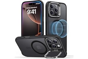 ESR for iPhone 16 Pro Max Case, Compatible with MagSafe, Military-Grade Protective Case, Built-in Stash Stand Phone Case, Scratch-Resistant Back Cover, Classic Series, Frosted Black