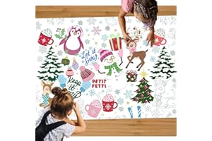 xo, Fetti Christmas Paper Coloring Tablecloth - 9' x 4.5' | Winter Holiday Party Decorations, Snowman Tablescape, Wonderland 