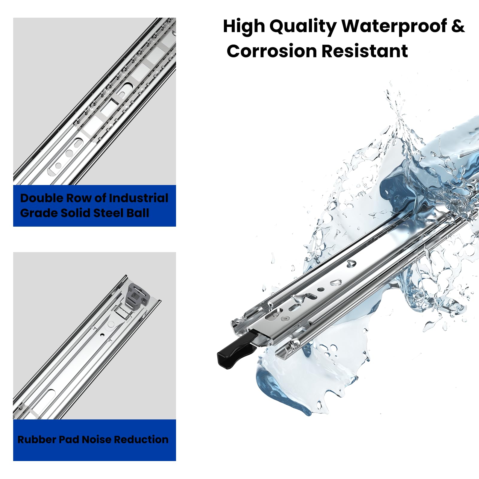 LONTAN 1 Pair Heavy Duty Drawer Slides 12 14 16 18