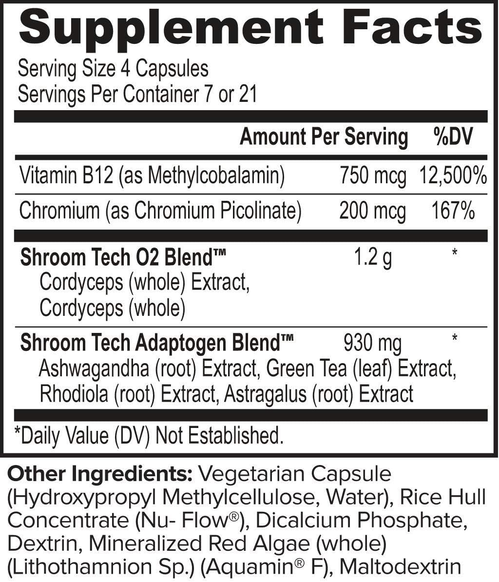 Onnit Shroom Tech Sport: Clinically Studied Preworkout Supplement with Cordyceps Mushroom (84ct): Health & Personal Care