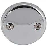 EZ-FLO 2-Hole Bathtub Overflow Face Plate with Screws, Chrome Finish, 35245