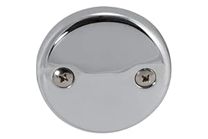 EZ-FLO 2-Hole Bathtub Overflow Face Plate with Screws, Chrome Finish, 35245