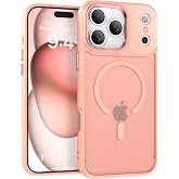 IAIYOXI Magnetic Case for iPhone 12 Pro Max [MagSafe Compatible] - Translucent Matte Slim Thin Shockproof Protective Cover for Women, Men, and Girls, Compatible with iPhone 12 Pro Max, Pink