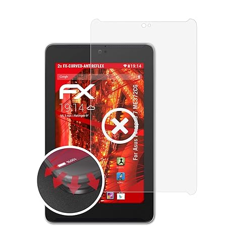 atFolix Schutzfolie passend für Asus Fonepad 7 ME372CG Folie, entspiegelnde und Flexible FX Displayschutzfolie (2X)