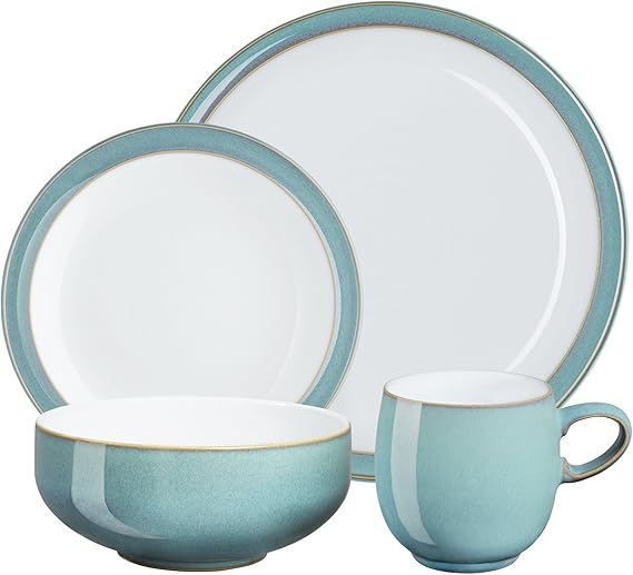 Denby Azure Stoneware Dinner Set, 16Piece Blue Amazon.co.uk