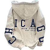 Verdusa Women's Letter Print Hoodie Sweatshirts Fall Pullover Tops with Pockets