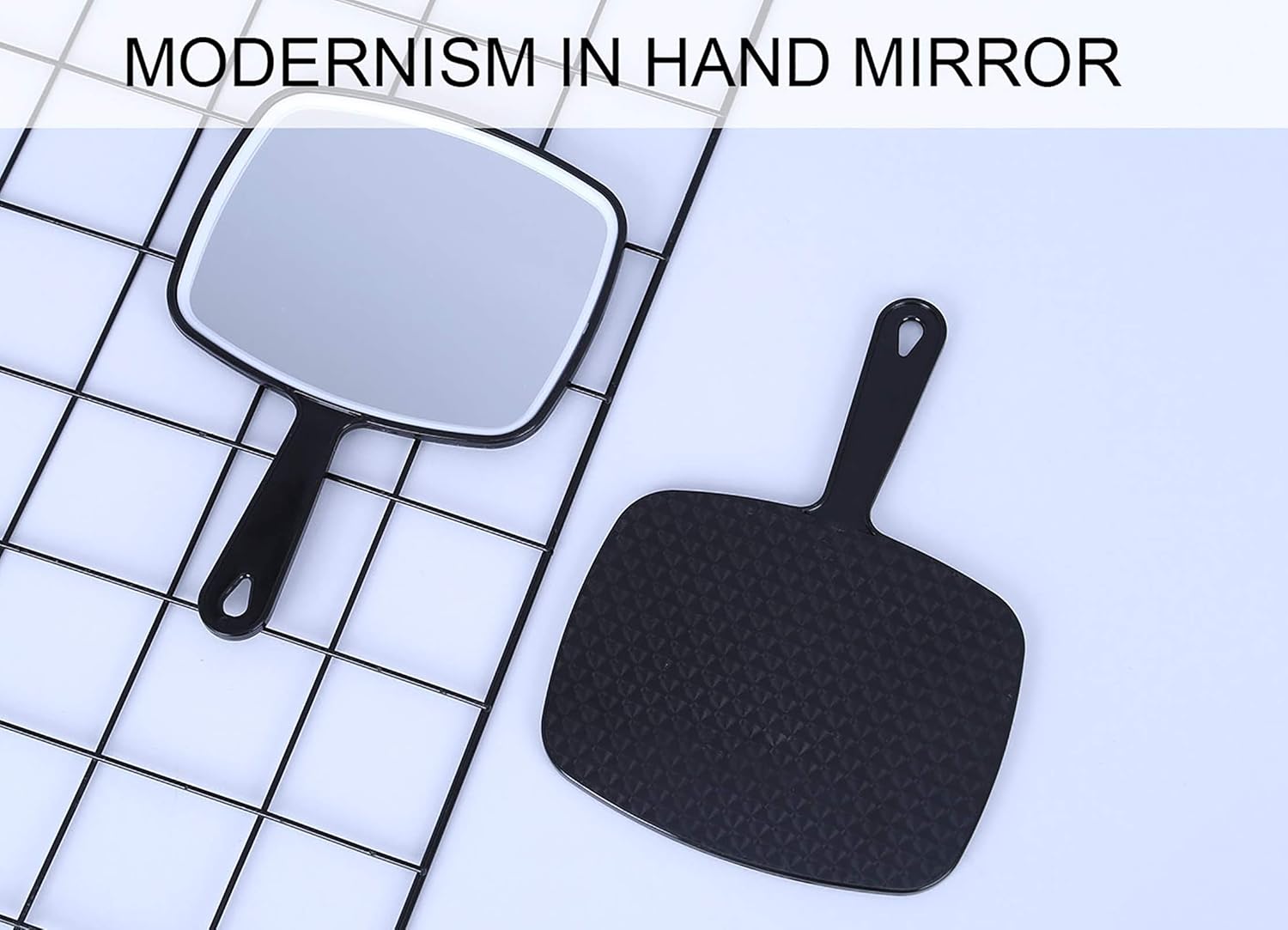 OMIRO Hand Mirror, Black Handheld Mirror with Handle, 6.3" W x 9.6" L: Home & Kitchen