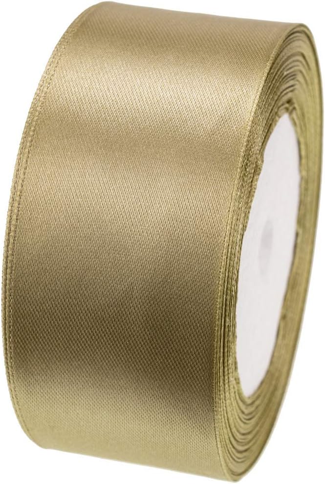 ATRBB 25 Yards 1-1/2 inch Wide Satin Ribbon Perfect for Wedding,Handmade Bows and Gift Wrapping(Old Gold): Arts, Crafts & Sewing