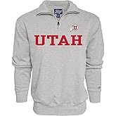 Blue 84 Men's Utah Utes Quarter Zip Sweatshirt Grey, Grey, Large