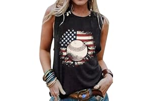 PINGYONGCHANG Baseball Mom T-Shirt for Women Play Ball Baseball Heart Pattern Shortsleeve Tank Funny Novelty Graphic Top