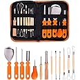 K Kwokker Professional Fruit Carving Tool Kit Vegetable Food Ceramic & Pottery Tools Woodwork Peeling Tools Set Pottery & Clay Sculpting Tools 13 Pieces Halloween Decor