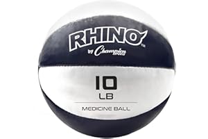 Champion Sports Exercise Medicine Balls, 9-10 lbs, Leather with No-Slip Grip - Weighted Med Ball Set for Weight Training, Stability, Plyometrics, Cross Training, Core Strength - Heavy Workout Ball