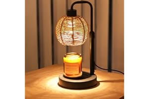 Yohonk Candle Warmer Lamp with Timer Dimmable, Natural Weaving Boho Electric Candle Lamp, Wax Warmer Lamp for Mothers Day Gifts for Mom, House Warming Gifts New Home Decor