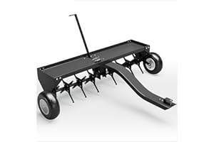 Huloretions 48-Inch Tow-Behind Lawn Plug Aerator with Global Hitch – Heavy-Duty Galvanized Steel, 24 Deep Steel Tines, Adjust