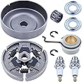 Haishine Chainsaw 3/8"-7T Spur Clutch Drum and Clutch Assembly Spark Plug 10Pcs Kit for Stihl MS391 MS311 Replacement Parts with E-Clip Needle Bearing Sprocket Washer Worm Gear