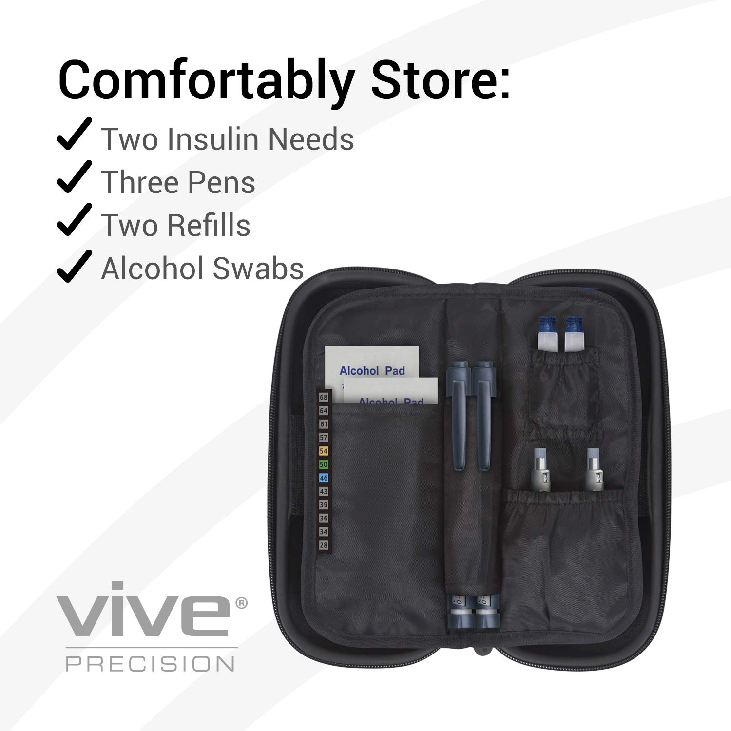 Vive Precision Insulin Travel Case Cooler Bag for Diabetic Supplies