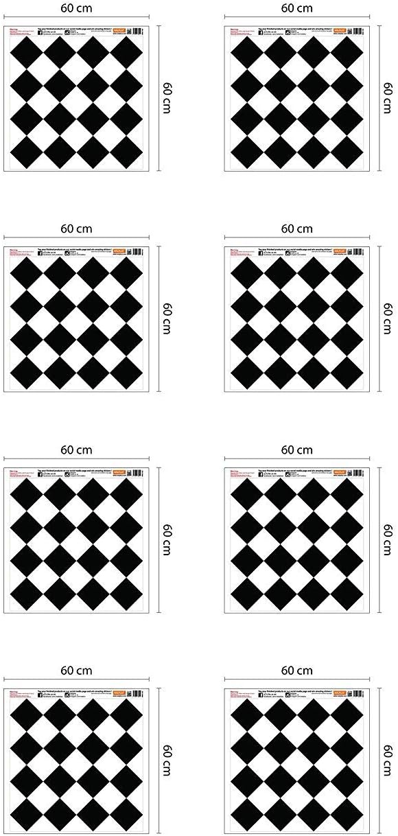 WALPLUS Diamonds Pattern Wall Stickers, Vinyl, Multi-Colour, 7.6 x 63.5 x 3 cm - Image 3