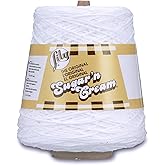 Lily Sugar 'N Cream Yarn, 14 Ounce Cone, White, Single Ball