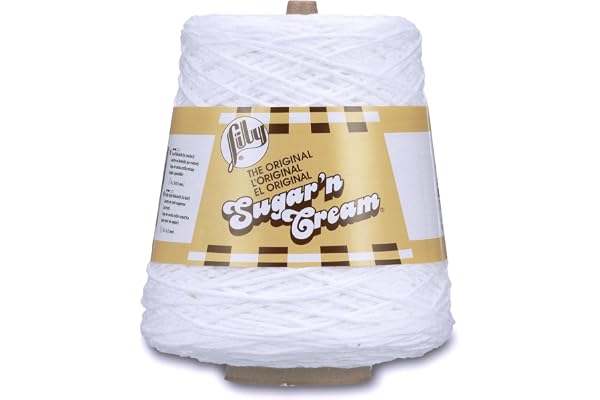 Lily Sugar'n Cream Cotton Cone Yarn, White , 1 Cone, 14 oz (Pack of 1)